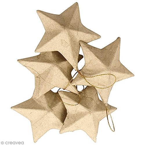 DÃ©copatch décopatch Mache Star to Hang, 3 x 8 x 8 cm, Brown, 5 Pack - Image 3