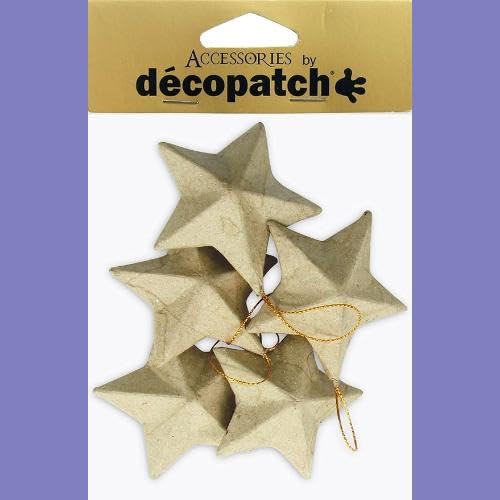 DÃ©copatch décopatch Mache Star to Hang, 3 x 8 x 8 cm, Brown, 5 Pack - Image 4