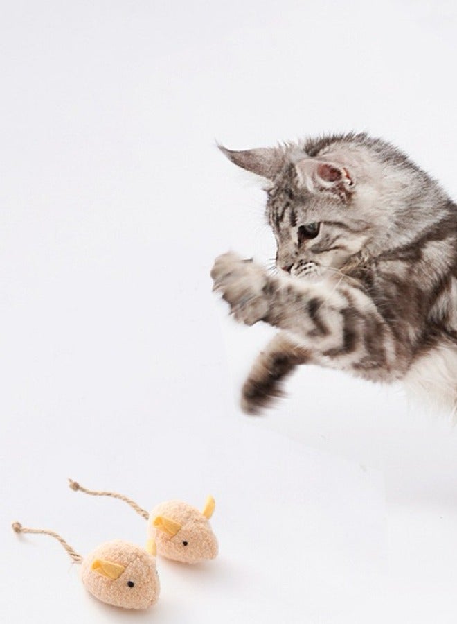 Catnip Toys for Cat, 4 Pcs Interactive Cat Toy Pet Teeth Cleaning Soft Plush Realistic Cute Mouse Colorful Chew Toys with String Tails Indoor Cats Play Bite（color random） - Image 4