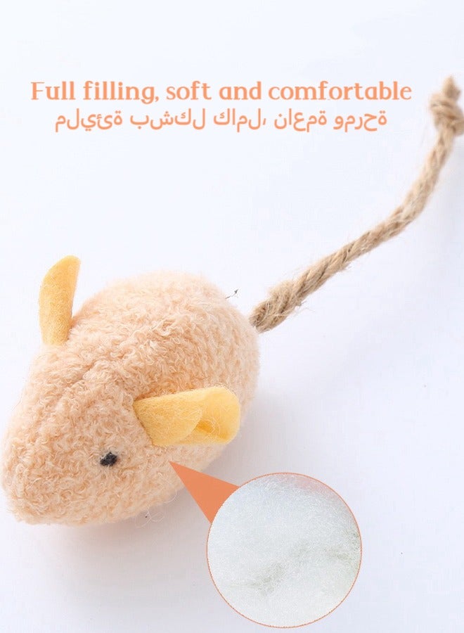 Catnip Toys for Cat, 4 Pcs Interactive Cat Toy Pet Teeth Cleaning Soft Plush Realistic Cute Mouse Colorful Chew Toys with String Tails Indoor Cats Play Bite（color random） - Image 3