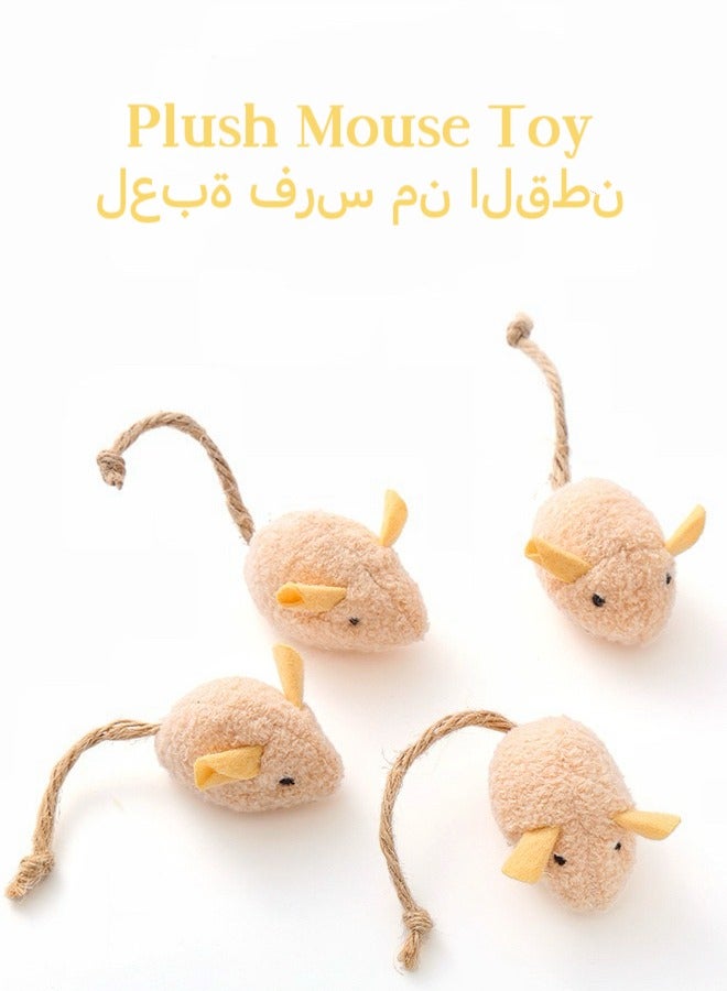 Catnip Toys for Cat, 4 Pcs Interactive Cat Toy Pet Teeth Cleaning Soft Plush Realistic Cute Mouse Colorful Chew Toys with String Tails Indoor Cats Play Bite（color random） - Image 2