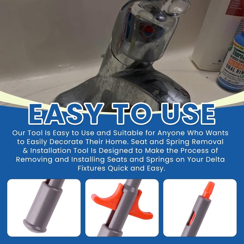 Ciuouient Seat and Spring Removal & Installation Tool Compatible with Delta Faucet (Tool for Easy Disassembly and Installation of Delta Single Handle Faucet Valve Seat and Spring) - Image 4