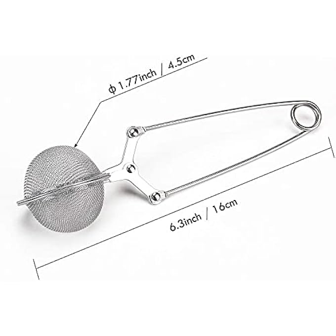 كيلا مصفاة شاي سناب بول، عبوة من 3 قطع، من الفولاذ المقاوم للصدأ الفاخر، مع مقبض لأوراق الشاي السائبة، كرات شاي شبكية دقيقة، مصفاة للشاي - Image 4