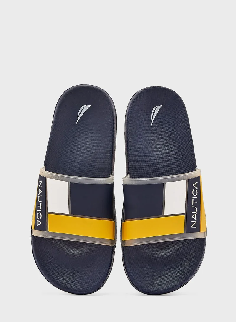 NAUTICA  Bower Clear Logo Slides for Men | Best Price UAE