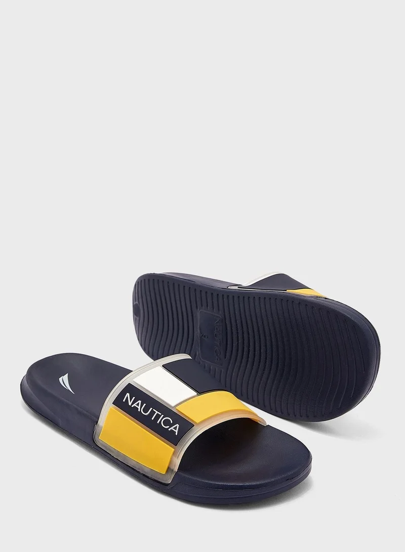 NAUTICA  Bower Clear Logo Slides for Men | Best Price UAE