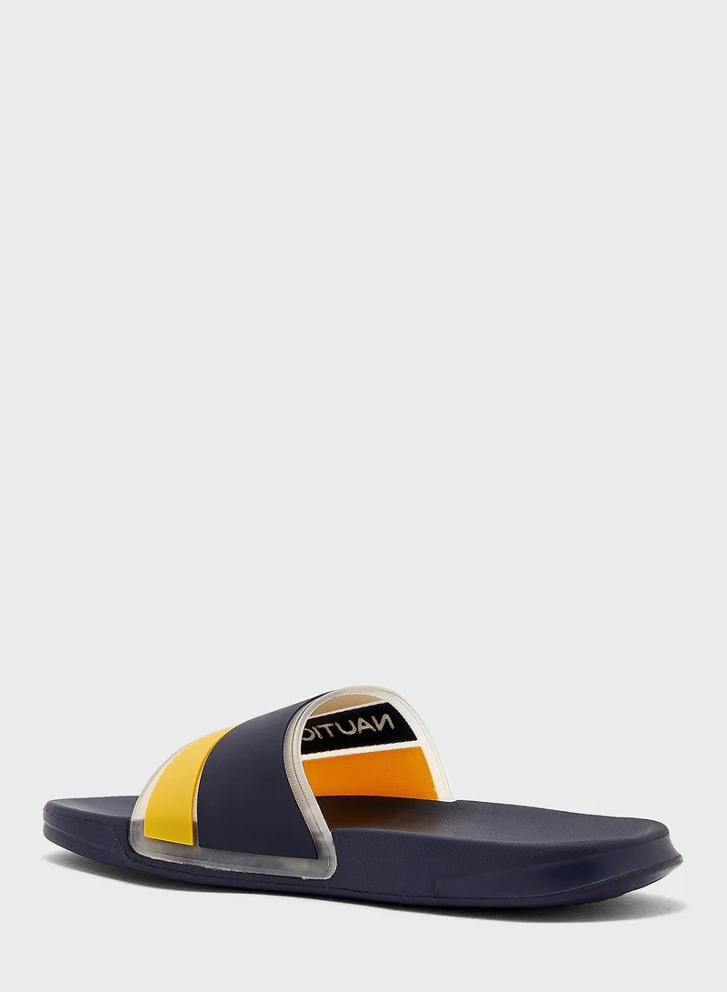 NAUTICA  Bower Clear Logo Slides for Men | Best Price UAE