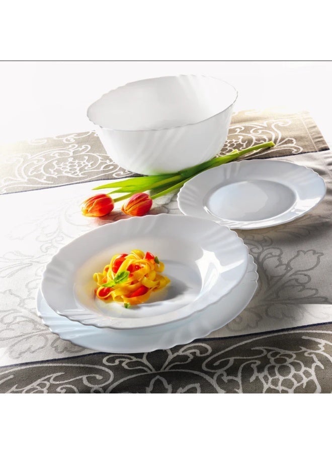 Bormioli Rocco Ebro Opal Glass Dinnerware Set - 19 Piece Set - Image 3