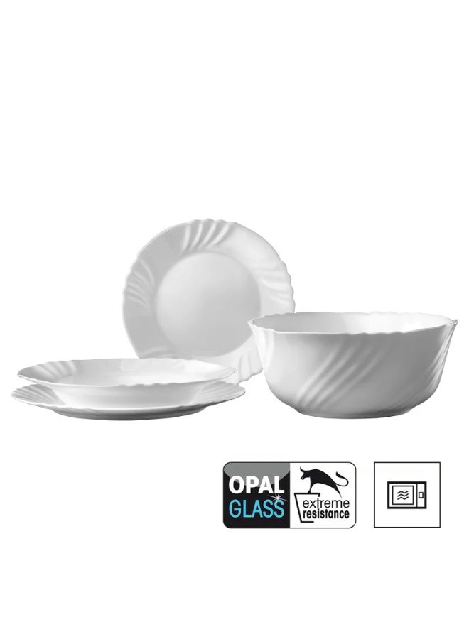 Bormioli Rocco Ebro Opal Glass Dinnerware Set - 19 Piece Set - Image 2