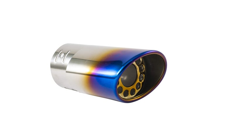 Automaze Universal Fit Car Straight Burnt Round Shaped Exhaust Dual Twin Tail Muffler Tip Pipe 63mm, Model-B145 - Image 2