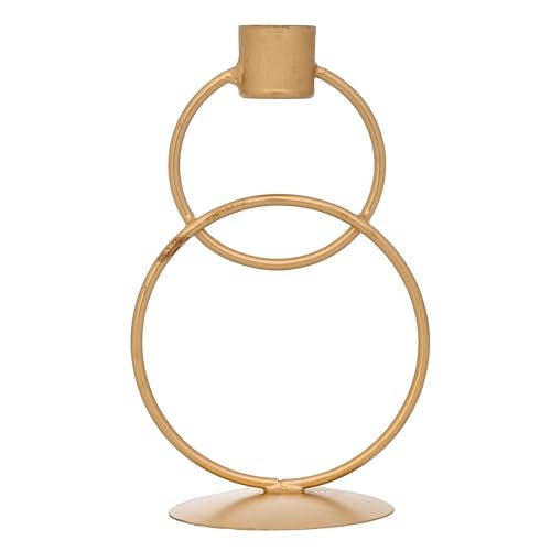 Webelkart Premium Decorative Rings Candlestick Holder for Home and Dining Table Decor/Tealight Candle Holder for Home and Office Decor - (6.5 inches Gold) (Pack of 1) - Image 4