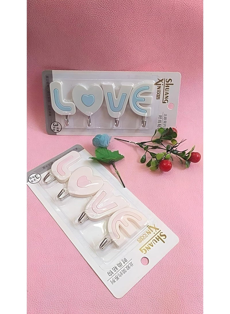 شماعة شكل love تحتوى على ٤ هوك - Image 3