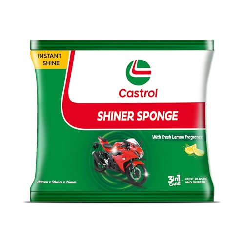 Castrol Shiner Sponge | Freshness of Lemon | Pack of 10 | Enhanced Shine for Cars and Bikes - Image 1