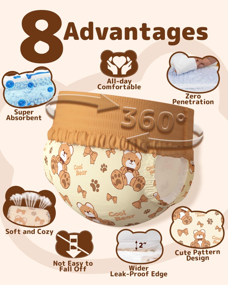 Dono Disposable Dog Diapers Female (20-60PCS), Pull it Up Doggie Diapers for Female Dogs with 360Â° Stretchy Waist, Doggy Diapers for Dog in Heat Period, Super Absorbent Leak-Proof Puppy Diapers, S - Image 5