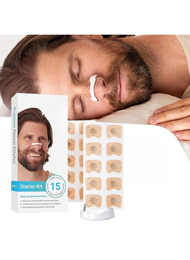 HaHaHai 30 Count Nasal Strips, Anti Snoring Strips,Breathing Nasal Strips, Anti Snoring Strips, Intake Breathing Nasal Strip Magnetic Nose Strips Anti Snoring Nose Strips Safe and Effective Nose Plaster Breathe Freely for Better Sleep（WHITE）  - Image 4