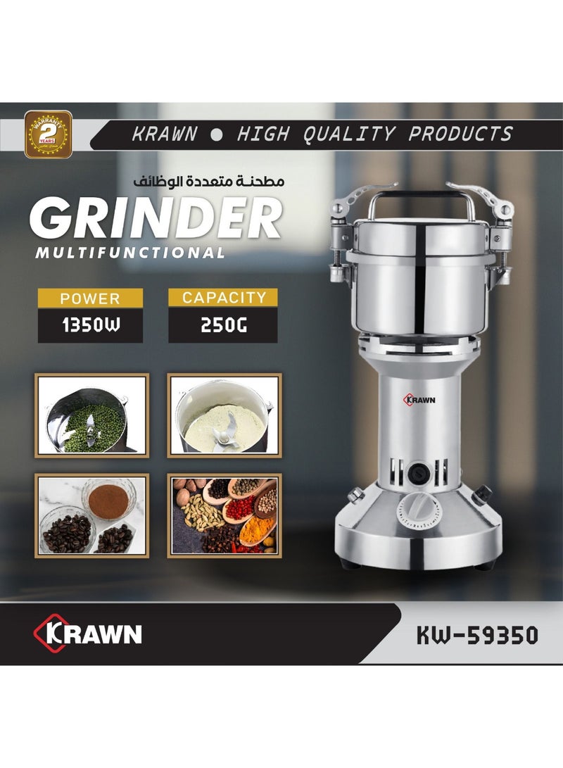 Electric Grain Grinder High Speed Food Processor with Overload Protection 250 grams 1350 watts