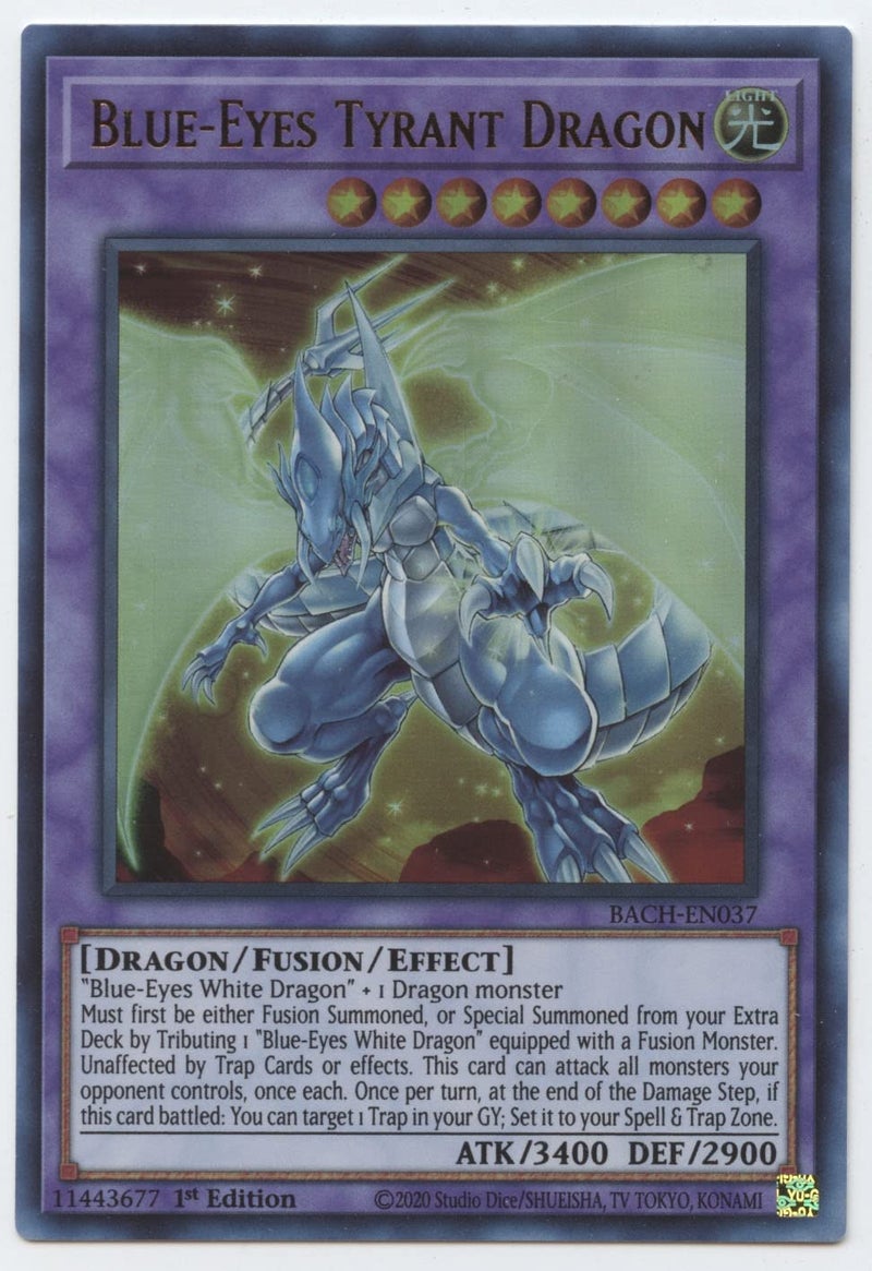 Yugioh BlueEyes Tyrant Dragon BACHEN037 Ultra Rare 1st Edition - Image 2
