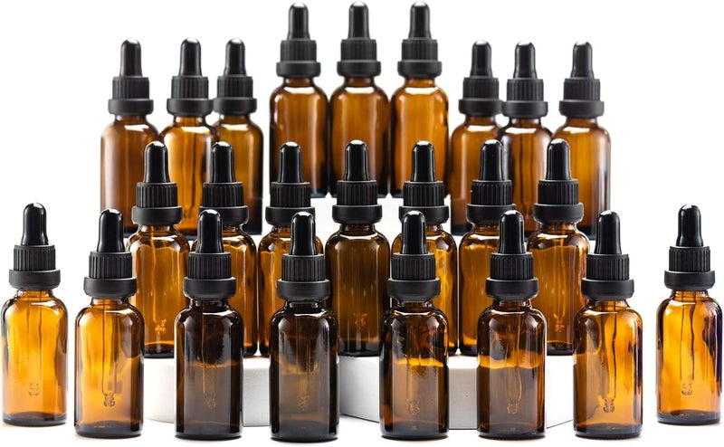YIZHAO زجاجات قطرات الشفافة سعة 30 مل، مزودة بقطرة زجاجية، للزيوت العطرية، العلاج بالروائح، العطور، السوائل – 24 قطعة - Image 1