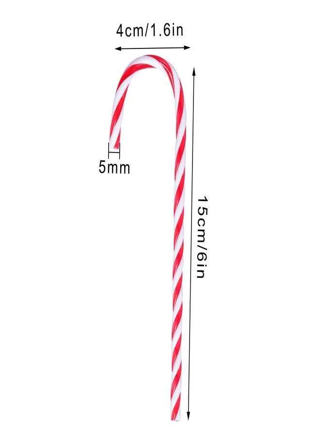 Jmkcoz 50 Pcs Christmas Plastic Candy Cane Christmas Tree Hanging Ornament Twisted Crutch Candy Canes for Xmas Gift Holiday Decoration Party Favor - Image 2