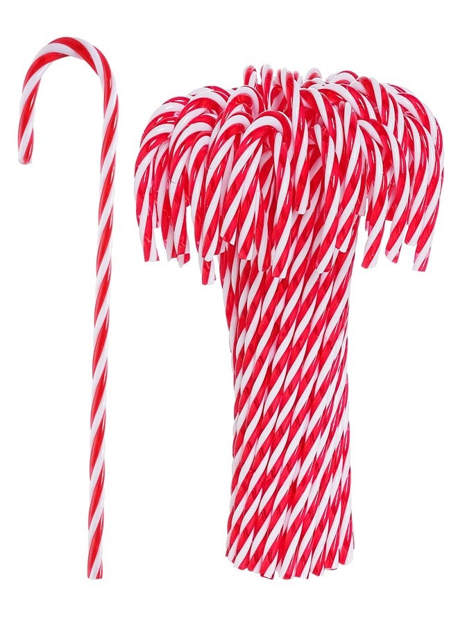 Jmkcoz 50 Pcs Christmas Plastic Candy Cane Christmas Tree Hanging Ornament Twisted Crutch Candy Canes for Xmas Gift Holiday Decoration Party Favor - Image 1
