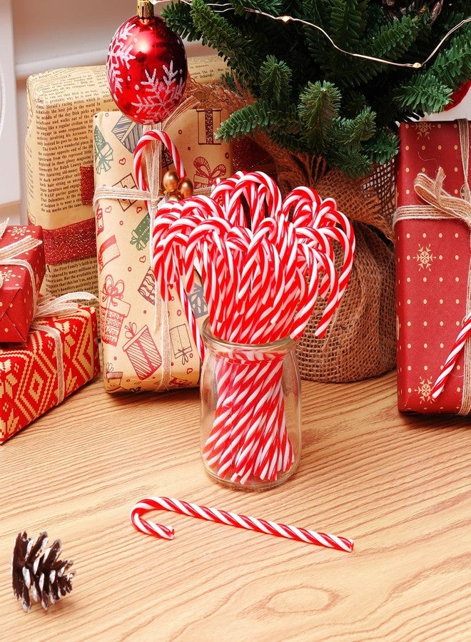 Jmkcoz 50 Pcs Christmas Plastic Candy Cane Christmas Tree Hanging Ornament Twisted Crutch Candy Canes for Xmas Gift Holiday Decoration Party Favor - Image 3