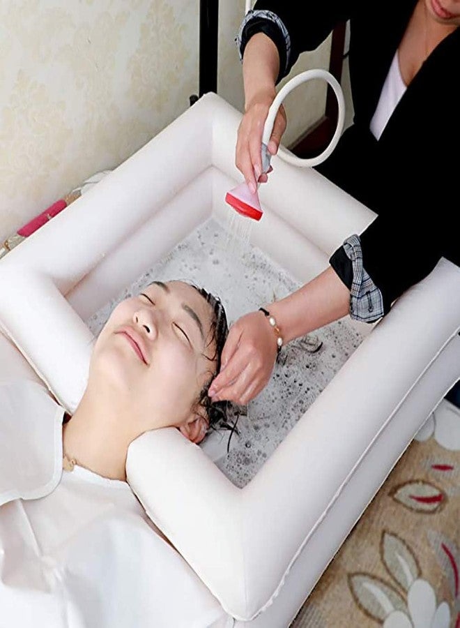 Fanwer Inflatable Bedside Shampoo Set with Water Bag and Waterproof Shawl. Wash Hair in Bed for Children, the Elderly, Pregnant Women, Post-surgery or Bedridden Patients. Water Bag Capacity 2.1 Gallons (8L) - Image 2