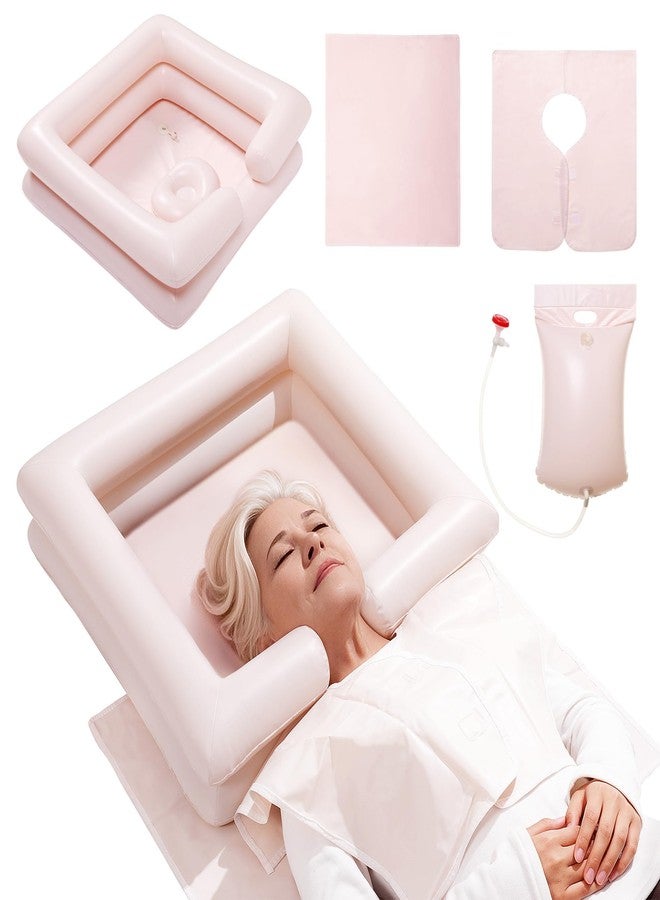 Fanwer Inflatable Bedside Shampoo Set with Water Bag and Waterproof Shawl. Wash Hair in Bed for Children, the Elderly, Pregnant Women, Post-surgery or Bedridden Patients. Water Bag Capacity 2.1 Gallons (8L) - Image 1