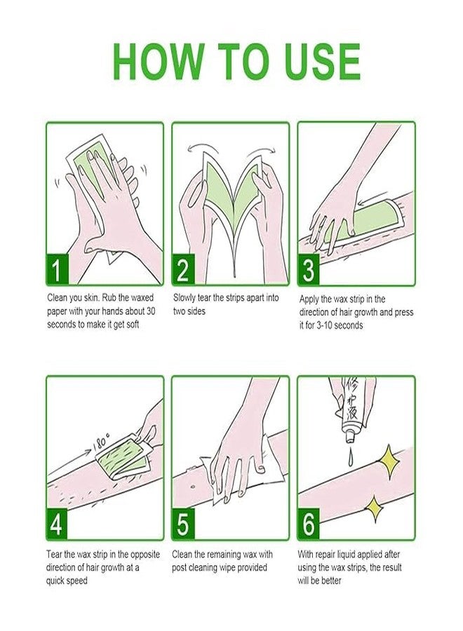 ZUGAD Hair Removal Waxing Strips for Eyebrows Face Upper Lip Chin Facial, Leg Hand, Bikini, Arms Hair Wax Strips for Home and Salon for Women and Girls - 20 pcs. (Strawberry) - Image 2