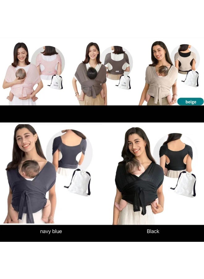 Baby Wrap Carrier - Cotton All-In-1 Stretchy Sling, Black, 0 To 36 Months - Image 2