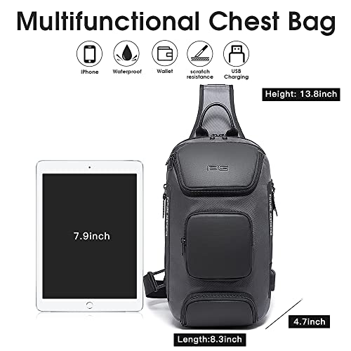 BANGE Sling Bag, Waterproof Shoulder Bag for Men, Casual Sports Sling Bag, Every Day Bag for Men… - Image 5