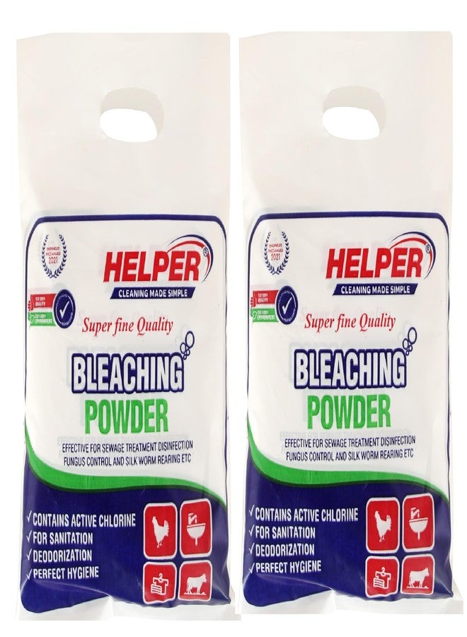 Helper Bleaching Powder, Effective for Sewage Treatment Disinfection, Fungus Control and Silk Worm Rearing, Contains Active Chlorine for Sanitation and Deodorization. (1KG x 2pc) - Image 1