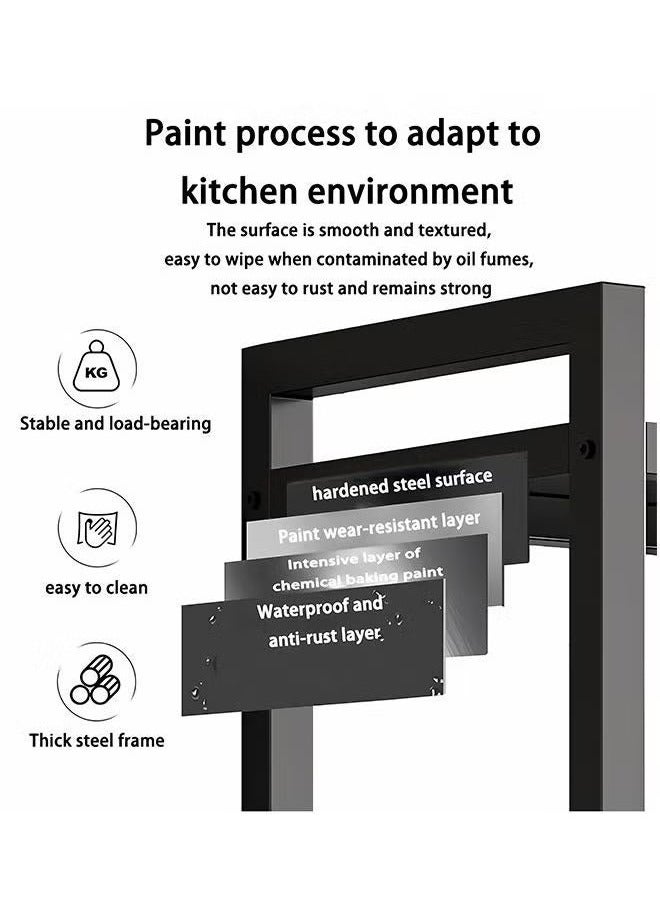 RollsTimi  3 Nets And 4 Layers of Storage Racks,With Sunken Wire Baskets,Independent Metal Racks,Easy-to-Assemble Storage Racks For Kitchen Storage,Black - Image 5