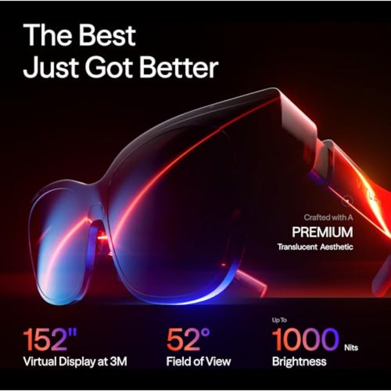 نظارات VITURE Luma Pro XR - شاشة فائقة الوضوح مقاس 152 بوصة 1200 بكسل 120 هرتز، 52 درجة مجال رؤية، فيلم كهربائي، صوت Harman، نظارات AR لأجهزة iPhone 17/16/15، Android، Mac، الكمبيوتر الشخصي، Steam Deck، Switch 2-Regular - Image 2
