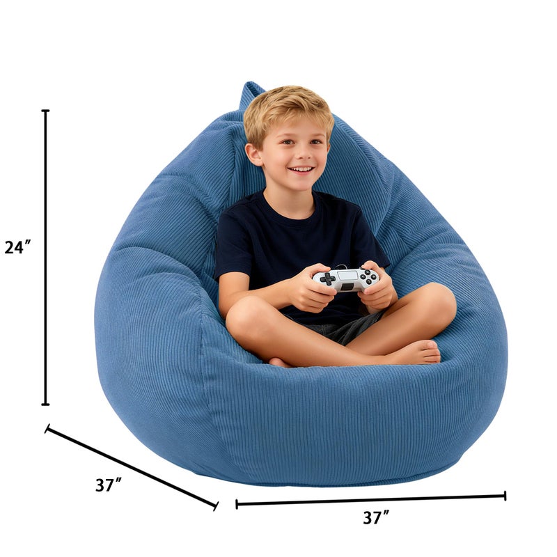 LPMOERA Bean Bag Chair Memory Foam Bean Bag Chairs for Kids/Teens with Filling Round Kids Bean Bag Chair for Living Room Bedroom College Dorm Reading Chair - Image 5