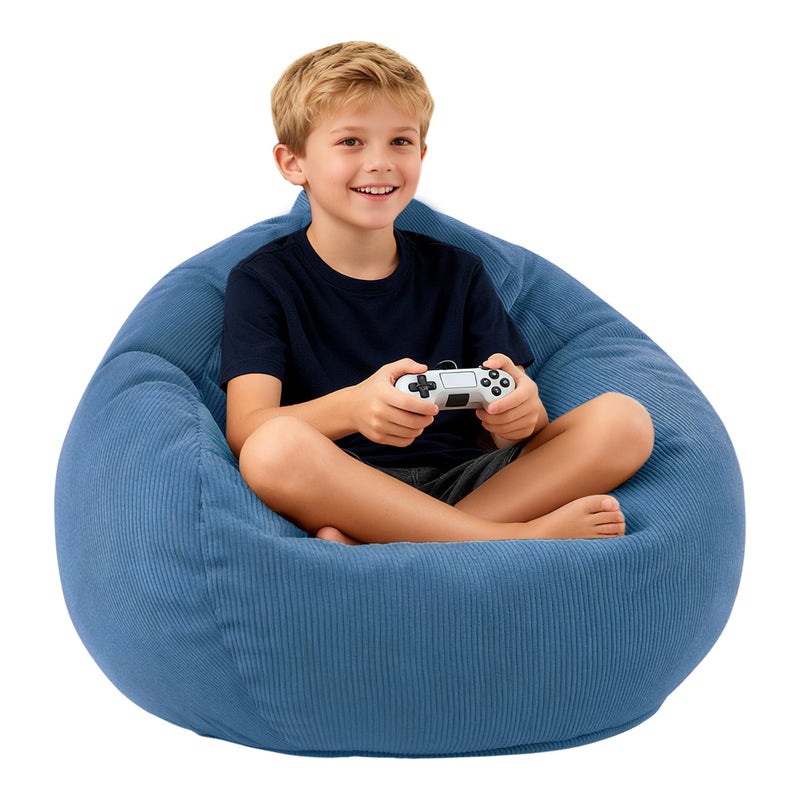LPMOERA Bean Bag Chair Memory Foam Bean Bag Chairs for Kids/Teens with Filling Round Kids Bean Bag Chair for Living Room Bedroom College Dorm Reading Chair - Image 1