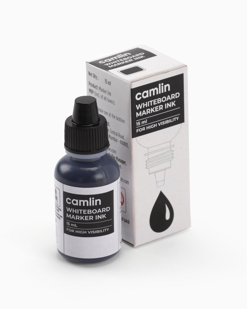 Camlin Kokuyo White Board Marker Ink - Black (15ml) Pack of 10 - Image 3