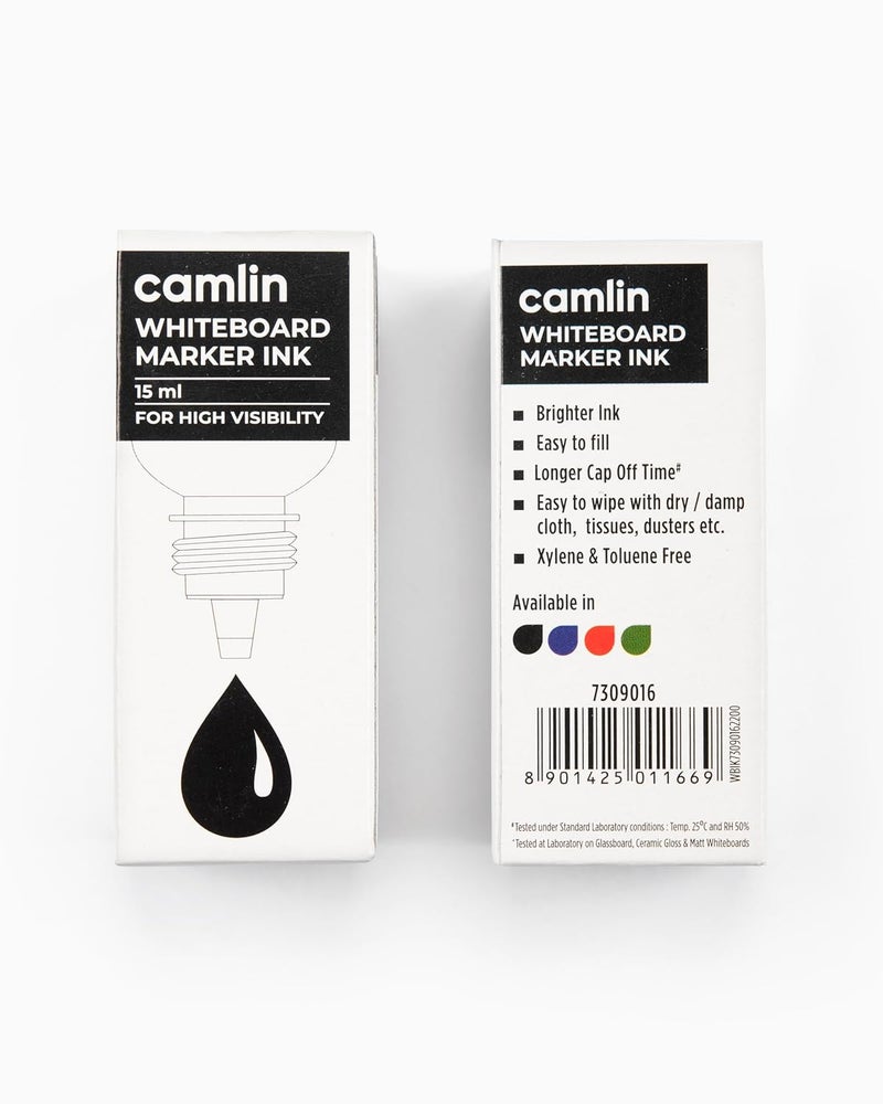 Camlin Kokuyo White Board Marker Ink - Black (15ml) Pack of 10 - Image 4