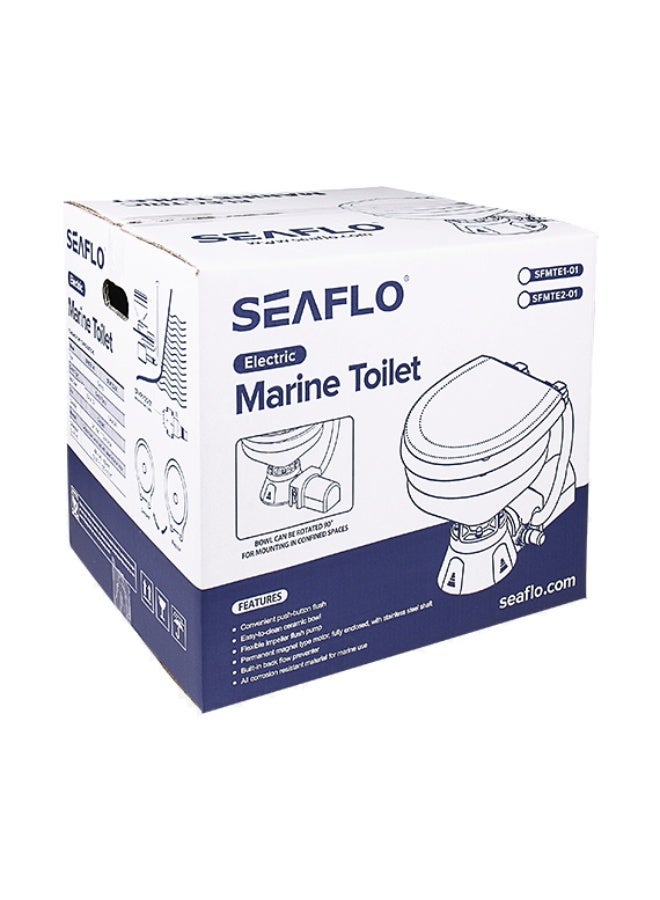 SEAFLO Electric Marine Toilet 12V 24V Compact Self Priming Ceramic Boat Toilet - Image 1