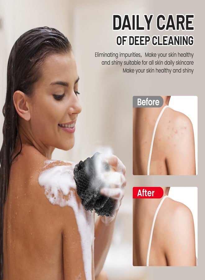 ZOCY African Net Sponge, Authentic Exfoliating Body Scrubber for Bath and Shower, Multiple Textures with Gentle Deep Exfoliating and Rich Lather for All Skins (Black) - Image 2