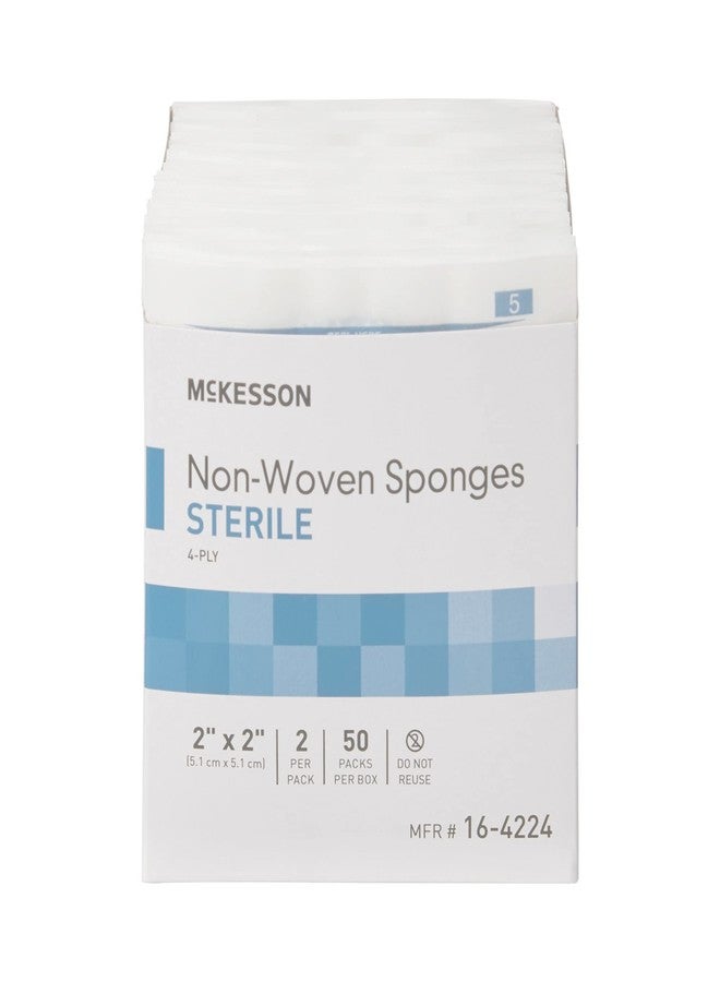 McKesson Non-Woven Sponges, Sterile, 4-Ply, Polyester/Rayon, 2 in x 2 in, 2 per Pack, 50 Packs, 100 Total - Image 2