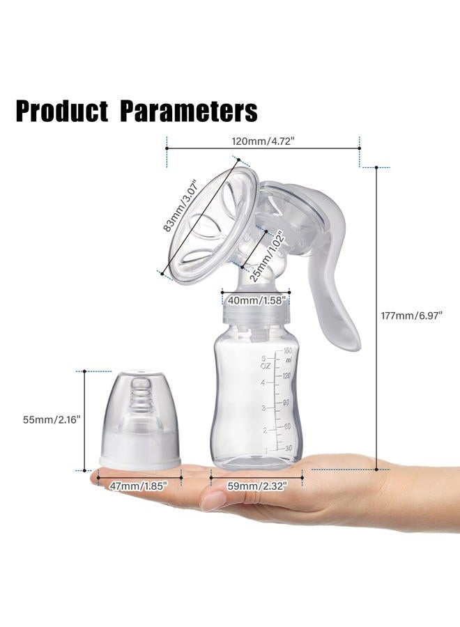 Elfzone JADE KIT Manual Breast Pump, Adjustable Suction Silicone Hand Pump Breastfeeding, Small Portable Manual Breast Milk Catcher Baby Feeding Pumps & Accessories, White, Mothers Day Gifts - Image 4