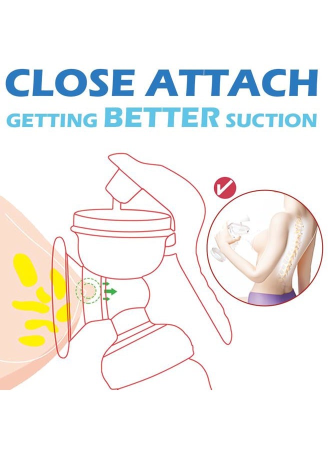 Elfzone JADE KIT Manual Breast Pump, Adjustable Suction Silicone Hand Pump Breastfeeding, Small Portable Manual Breast Milk Catcher Baby Feeding Pumps & Accessories, White, Mothers Day Gifts - Image 2