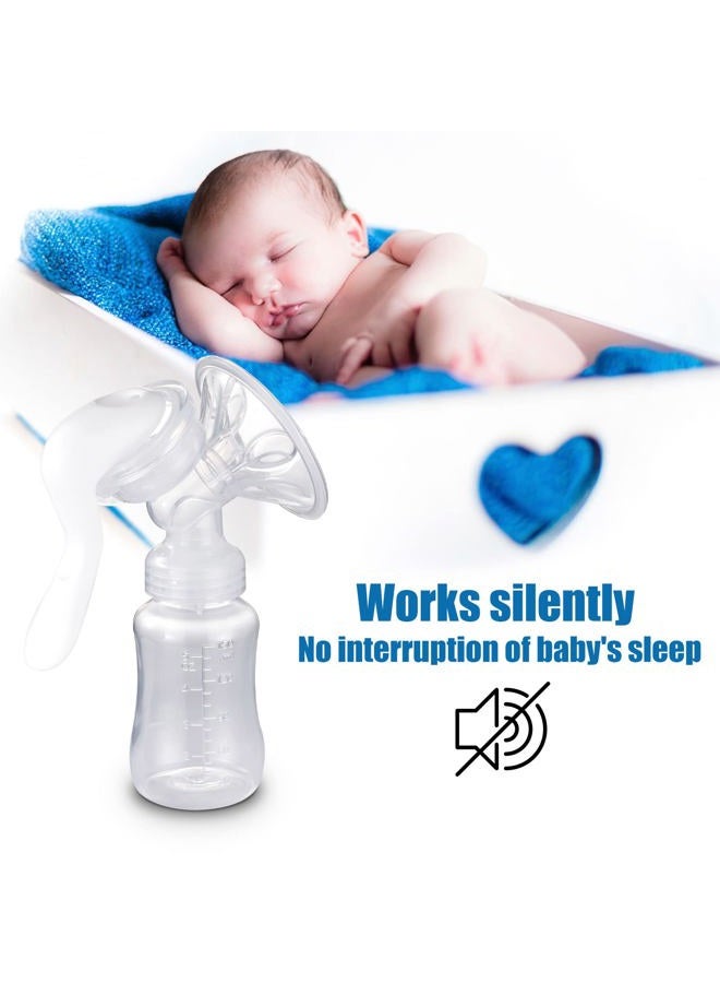 Elfzone JADE KIT Manual Breast Pump, Adjustable Suction Silicone Hand Pump Breastfeeding, Small Portable Manual Breast Milk Catcher Baby Feeding Pumps & Accessories, White, Mothers Day Gifts - Image 5
