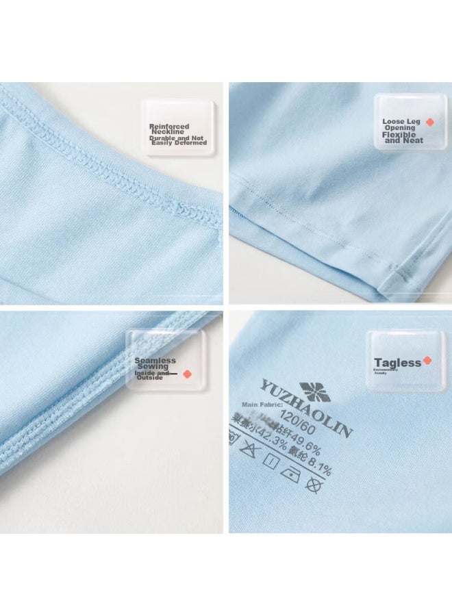 Yuzhaolin Children's Pajamas, Summer Thin Style, Boys' Lyocell Home Wear Set, Big Kids Short-sleeve Shorts, Girls' Air Conditioning Clothes - Image 3