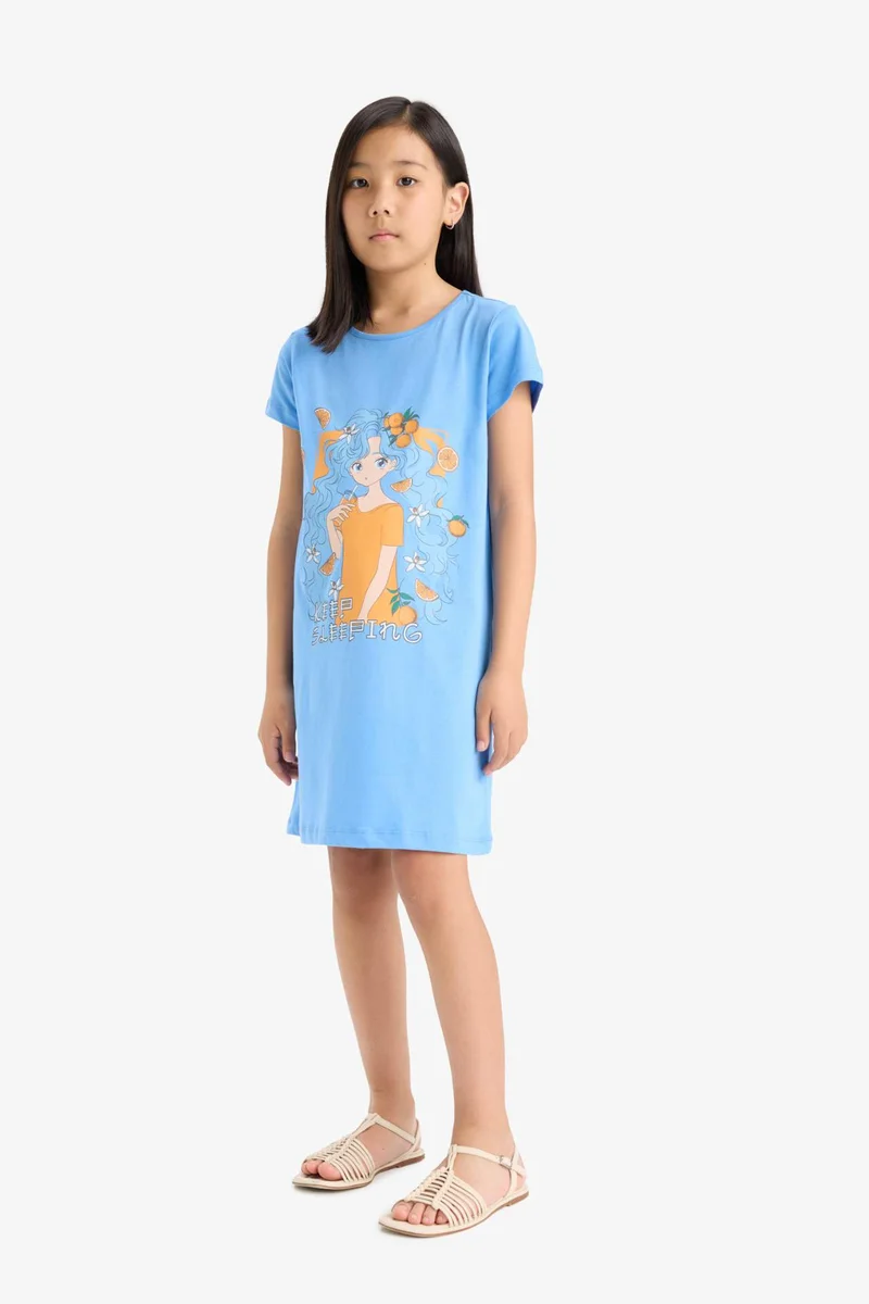 ديفاكتو Girl Animal Patterned Short Sleeve Dress