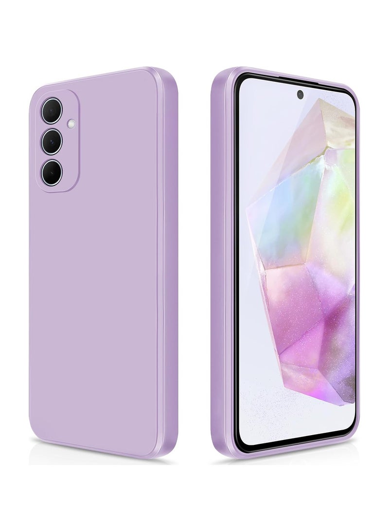 Denx Silicone Case for Samsung Galaxy A35, Soft Silicone Slim Case Light weight, Shockproof Cover, Anti fingerprint Case, Designed For Samsung Galaxy A35 (Light Purple) - Image 1