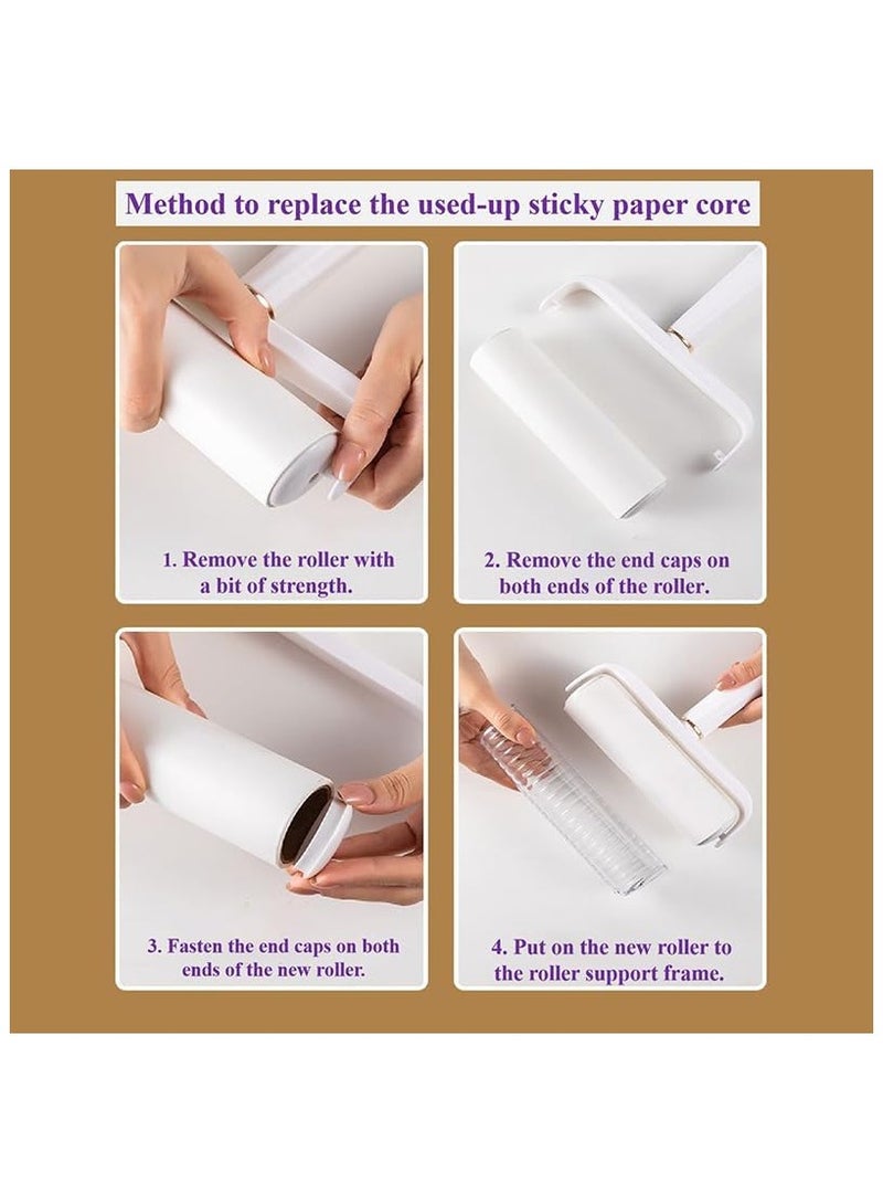 Lint Roller Sticky Reusable Lint Remover 240 Sheets(1 Durable Handles and 4 Replaced Rollers) For Clothes,Sheet,Sofa,Carpets,Pet hair,Dog/Cat/Bird hair,Dust,Lint Removal - Image 5