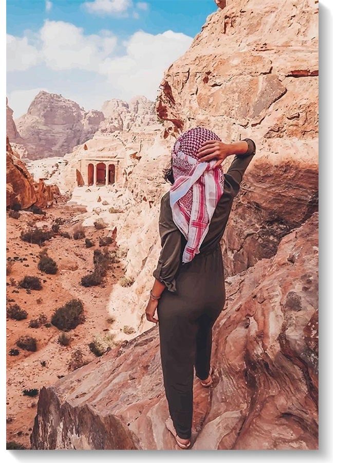 RYN فن الجدار بترا الأردن متعدد الألوان 40x60 سم - Image 1