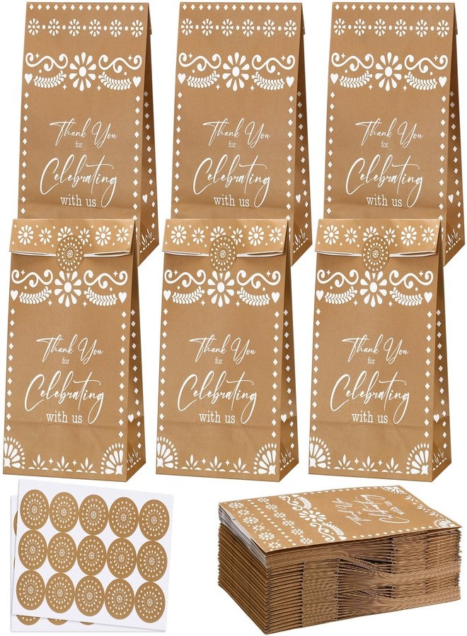 Resholder 24pcs Cielito Lindo Party Bags Baby Shower Decorations Mexican Barro Party Treat Boxes Baby Gift Paper Goodie Bags with Stickers for Mexican Wedding(Cleito Lindo,Terracotta Brown) - Image 1