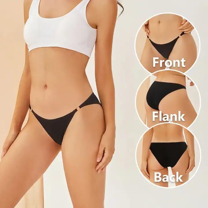 Fashiol Women's Low Waist Bikini Beach Wear Panties Thong Summer Hipster Panty (30, Red) - Image 5