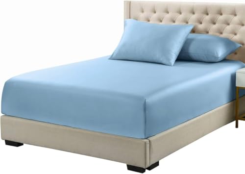 Royal Tradition Viscose from Bamboo Bed Sheets, King, Solid Periwinkle, Super Soft and Cool 4PC Sheet Set - Image 4